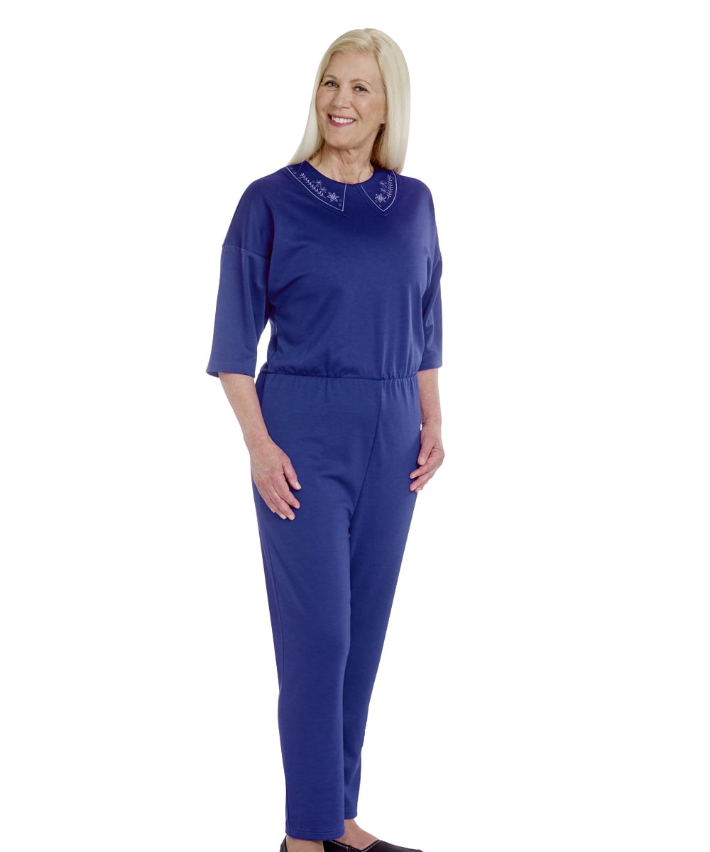 Silverts Combinaison Anti-Rayures pour Femmes (Sans Larmes), Combinaison d'Alzheirmer, 2TG Grande Taille, Cobalt