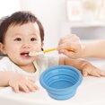 thumbnail image 3 of 1 Set Silicone Foldable Bowl with Spoon Portable Food Feeding Bowl for Baby, 3 of 7