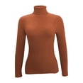 thumbnail image 4 of hoksml Women's Turtleneck Sweater Base Solid Color Slim Fit Knit Pullover Fashion Soft Layering Essential for Winter, 4 of 5