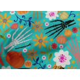 thumbnail image 4 of oneOone Cotton Cambric Turquoise Green Fabric Skull Sewing Craft Projects Fabric Prints By Yard 42 Inch Wide, 4 of 4