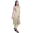 thumbnail image 3 of Moomaya Kurta Sans Manches à Col Peter Pan avec Pantalon Ensemble Ethnique 2 Pcs pour Femmes, 3 of 6