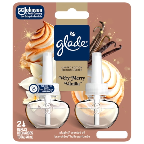 Glade Plugins® Air Freshener Scented Oil Refill, Very Merry Vanilla™, 2 Refills