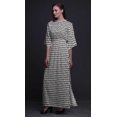 thumbnail image 4 of Bimba Rayon Triangle Geometric Printed Gown Kimono Sleeves Summer Long Maxi SlitDress-Large, 4 of 6