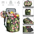 thumbnail image 2 of Exotic Floral Insulated Cooler Backpack, Leakproof Lunch Bag with Tropical Flower Pattern for Hiking and Beach, 2 of 6