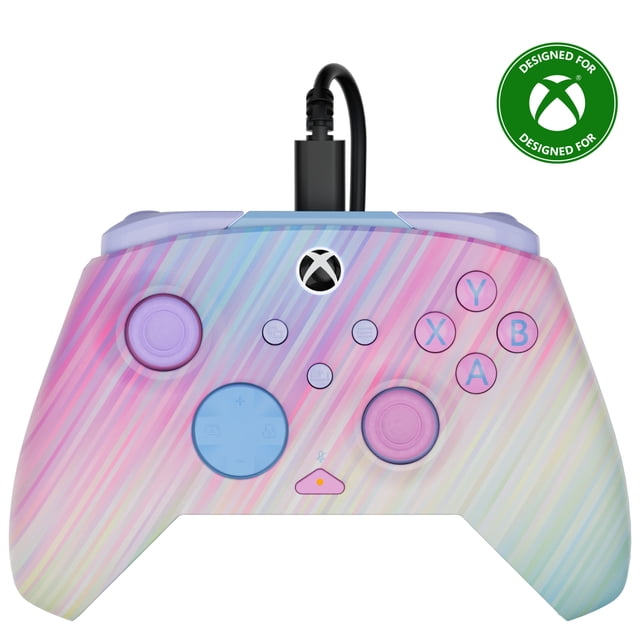 Turtle Beach Rematch Advanced Wired Gaming Controller (Cotton Candy) - Officially Licensed by Xbox Series X|S, Xbox One, Windows - Glow, Remappable Buttons, Hair Triggers, Audio Controls, 8ft Cable