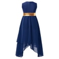 thumbnail image 2 of Yartina Robe de Danse Asymétrique pour Filles, Tunique de Prière Lituricale, Bleu Marine 16, 2 of 5