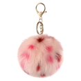 thumbnail image 1 of Pom Pom Keyring Faux Fur Decorative Fuzzy Ball Keychain Bag Charm for Women, 1 of 10