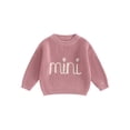 thumbnail image 1 of Wangsaura Family Matching Sweaters Mommy and Me Letter Embroidery Round Neck Knitwear Comfortable Warm Tops, 1 of 8