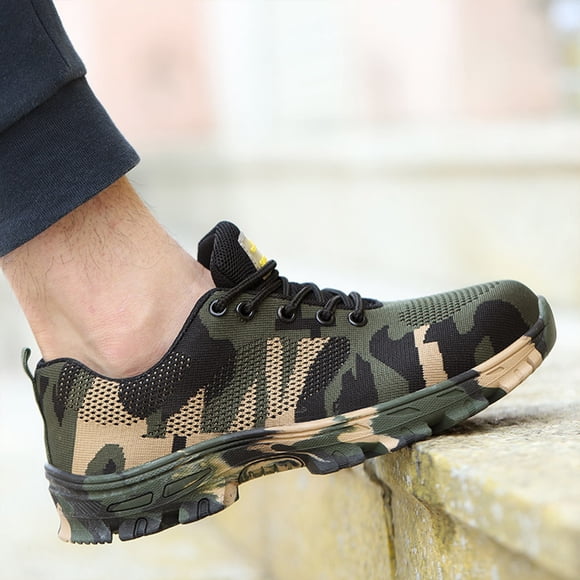 mmirethe 2pack/lot Comfortable Steel Toe Work Shoes For Men - Non- for slip And Anti-abrasion Safety Comfortable And Breathable camouflage 36 1 camouflage 43.1