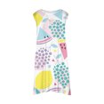 thumbnail image 4 of PMVFHDE Robe d'Été Fleurie pour Filles / Col Rond Sans Manches Robe Décontractée / Tenue Légère de Plage et de Vacances pour Tout-Petits à Préados Vert,11-12, 4 of 5