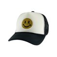 thumbnail image 1 of Gravity Threads Smile Face Embroidery Adjustable Trucker Hat - Cross Eye - White/Black, 1 of 2