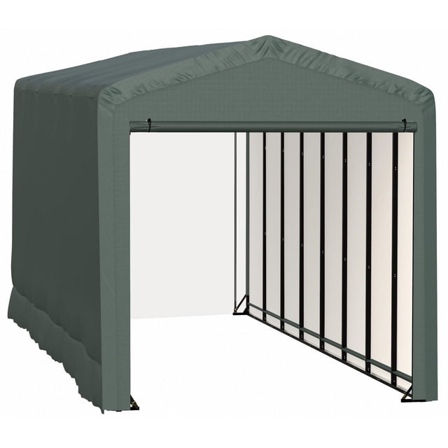 ShelterTube Garage Homologué pour le Vent et la Charge de Neige, Abri Extérieur Vert 14x36x16 avec Cadre en Acier 2x3 Pouces de Résistance Industrielle et Housse en Tissu Imperméable à Triple Couche, Doté d'Un devant Ouvert avec Portes à Glissière et supports Durables Enduits de Poudre Noire, Idéal pour Protéger les Véhicules et les Bateaux Toute l'Année.