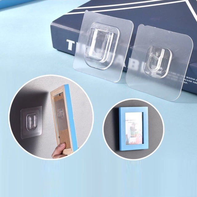 10Pcs Double-sided Adhesive Wall Hooks Seamless Hook for Bathroom Kitchen Sockets