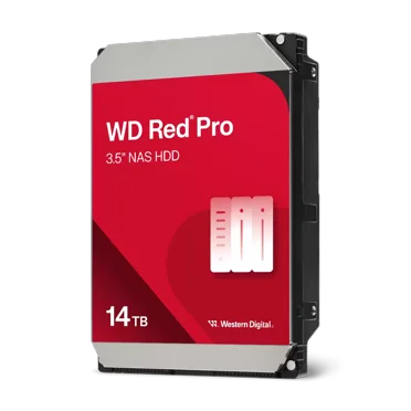 Western Digital 14TB WD Red Pro NAS SATA HDD, 3.5" Internal Hard Drive HDD, 7200 RPM, 512MB Cache, CMR - WD142KFGX