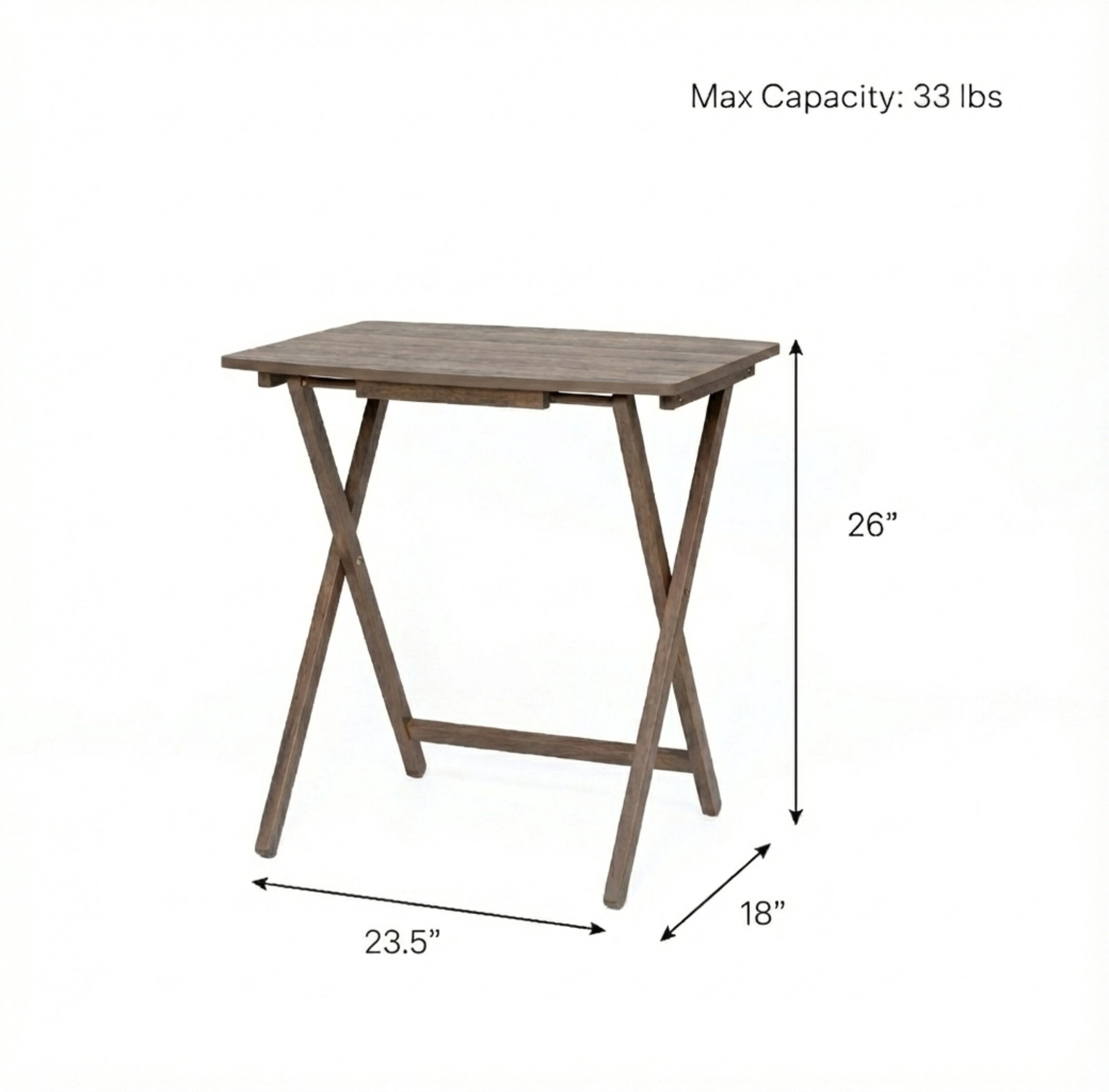 Mainstays Table plateau très grand format Gris rustique