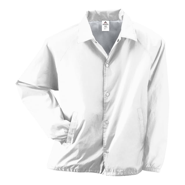 Augusta Sportswear Mens Nylon Coachs Jacket/Lined, 2XL, White