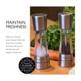 thumbnail image 4 of Cole & Mason Derwent Salt and Pepper Mill Gift Set - Stainless Steel Mills - Refillable & Adjustable Salt and Pepper Set - Sea Salt Grinder - Sea Salt and Peppercorns Included - Stainless Steel, 4 of 7