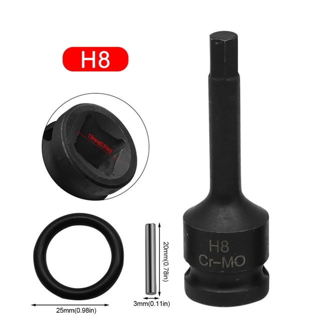 Lefu 1/2inch Drive Impact Socket Wrench Hexagonal Screwdriver Air Wrench Metric
