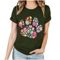 thumbnail image 2 of RKSTN Hauts Grande Taille pour Femmes Œufs de Pâques Imprimés Manches Courtes Col Rond Hauts Mode Couleur Unie Blouse Douce, 2 of 3