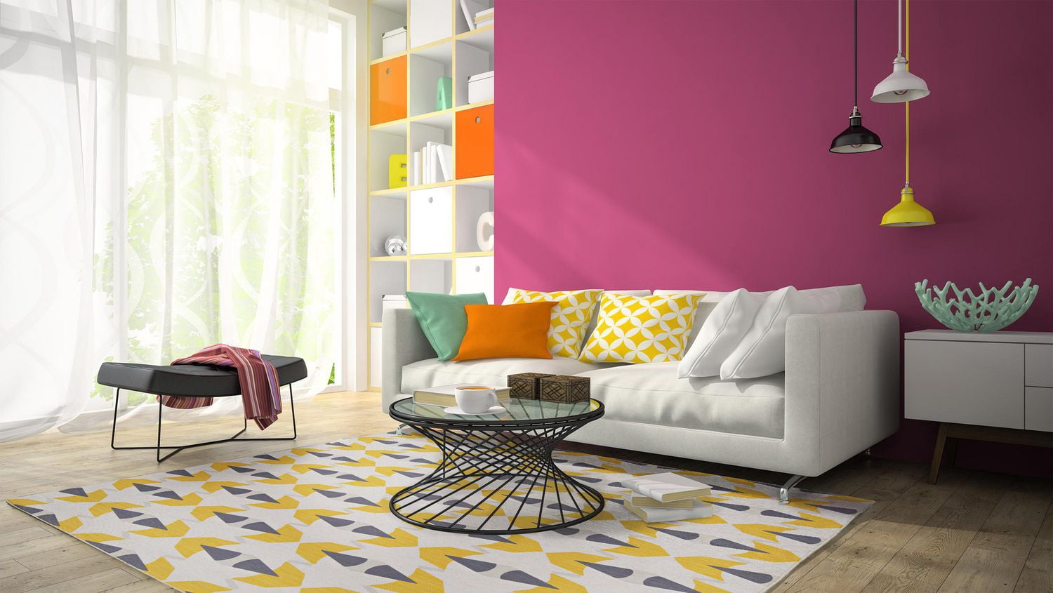 Tapis d'extérieur lavable Hialeah ivoire & jaune 7 pi x 9 pi