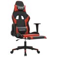 thumbnail image 4 of vidaXL Gaming Chair with Footrest Black and Red Faux Leather, 4 of 5