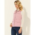 thumbnail image 3 of INSPIRE CHIC Veste Zippée pour Femme Sans Manches Anorak Gilet Utilitaire Veste avec Poches P Rose, 3 of 5