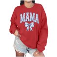 thumbnail image 1 of Culottes pour Femmes, Chandails en Molleton à Manches Longues pour Maman, Chandail à Col Rond, Blouse Légère et Ample, TP Rouge, 1 of 7