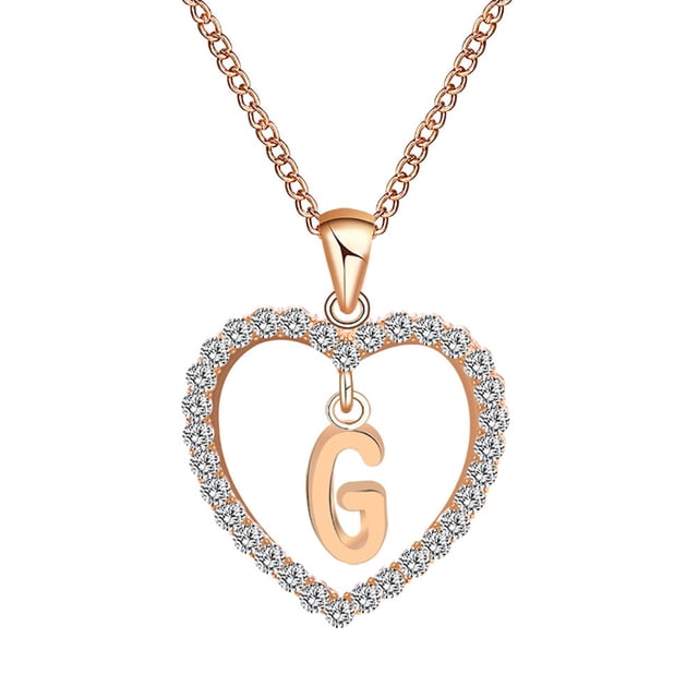 PVCS Fashion Women Gift 26 English Letter Name Chain Pendant Necklaces Jewelry