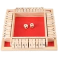thumbnail image 4 of XZNGL Shut the Box Jeu de dés de Pub Traditionnel en Bois Mathématique pour Voyage 4 Joueurs, 4 of 9