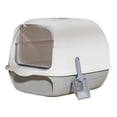 thumbnail image 4 of Bunblic Fully Covered Cat Litter Boxes Detachable for Small Animals Kitten Potty Pan Gray, 4 of 8