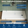 thumbnail image 2 of 60"x32" Shower Pan with Right Drain – Anti-Slip Acrylic/PVC Shower Base, Easy Install with ABS Drain Kit & Steel Cap, White, 2 of 8