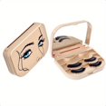 thumbnail image 2 of CNKOO Cosmetic Case Empty Eyelashes Storage Case with Makeup Mirror Holder Box Fake Eyelash Packing Travel Storage Case Eyelashes Bag Golden, 2 of 5
