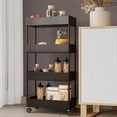 thumbnail image 2 of Fesfesfes 4 Tier Slim Rolling Storage Cart Bathroom Organizer Laundry Utility Cart Mobile Shelving Unit Multi Purpose Kitchen Narrow Places, 2 of 5
