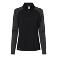 thumbnail image 1 of Adidas Womens Stripe Block Quarter-Zip Pullover, 3XL, Black, 1 of 3
