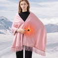thumbnail image 2 of RKSTN Electric Heating Shawl USB Heated Blanket Heated Throw Blanket USB Throw Blanket with Zipper Wearable Portable Throw Wrap Washable, 2 of 4