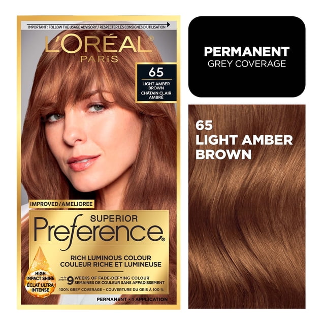 L'Oreal Paris Superior Preference Permanent Hair Color, Oil-in-Gel, Light Amber Brown, 1 unit