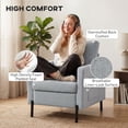 thumbnail image 4 of HOMCOM Accent Chair Modern Upholstered Armchair w/ Side Pockets, Light Grey, 4 of 10