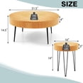 thumbnail image 3 of Costway Ensemble de 2 Tables Basses Rondes Style Ferme Table d'Appoint Fini Naturel pour Salon, 3 of 10