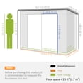 thumbnail image 3 of Outsunny 8 x 4FT Metal Garden Storage Shed with 2 Vents, Green, 3 of 9