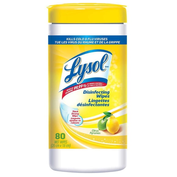 Lysol Disinfecting Surface Wipes, Citrus, 80 Wipes, Disinfectant, Cleaning, Sanitizing