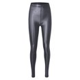 thumbnail image 4 of Choomomo Women's Glossy Stretch Sports Hip Hop Rave Street Modern Dancing Performance Tight Leggings Pants Grey M, 4 of 7