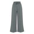 thumbnail image 4 of drppepioner Women's Casual Solid Color Wide Leg Pants, Dark Gray, 4 of 6