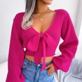 thumbnail image 4 of Hauts à Manches Longues pour Femmes Mode Automne Hiver Blouse Unie à Manches Longues Col en V Nœud Papillon Pull Hauts pour Femmes Manches Longues Blouse à Manches Longues pour Femmes Mode Hauts pour Femmes, 4 of 8