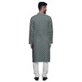 thumbnail image 3 of Atasi Button Down Asymmetric Printed Long Sleeve Rayon Kurta Pyjama Set, 3 of 4