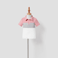 thumbnail image 2 of PatPat Family Matching Pink Set Solid Colorblock Polo collar Short-sleeve Shirt or Ruffle-sleeve Belted Dress, 2 of 5
