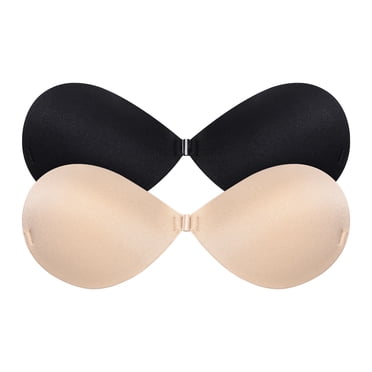 2pcs Women Invisible Bras Self Adhesive Strapless Bras Wedding Dress Backless Bras Sticky Push Up Bras