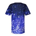 thumbnail image 5 of CEHVOM Mode Femme Décontractée Imprimé Col Rond Ample Manches Courtes T-shirt Haut Blouse Chandail Liquidation, 5 of 5