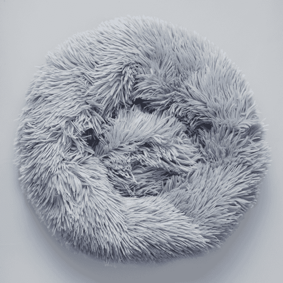 Pets, Paws and Ideas Calming Donut Bed for Dogs and Cats, Soft Plush Faux Fur Round Pet Cushion, Washable Anti-Anxiety Bed for Small & Medium Pets, Indoor 50cm 20 in