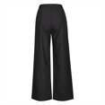 thumbnail image 3 of Wide Leg Pants Woman Solid Color Drawstring Pocket Ruffled Casual Sports Pants Work Pants Women Black XXL, 3 of 5