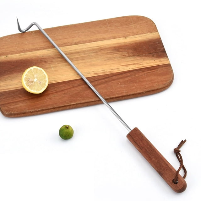 Barbecue Forks Set for Grilling – Stainless Steel Meat Turner Hook with Wooden Handle BBQ Tools for Grilling Griddle Kitchen Cooking Durable Kitchen Accessories